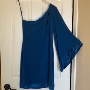 Teal blue mini dress